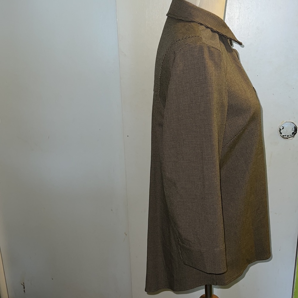 Peace of Cloth Med brown houndstooth jacket New With Tags - Picture 4 of 11